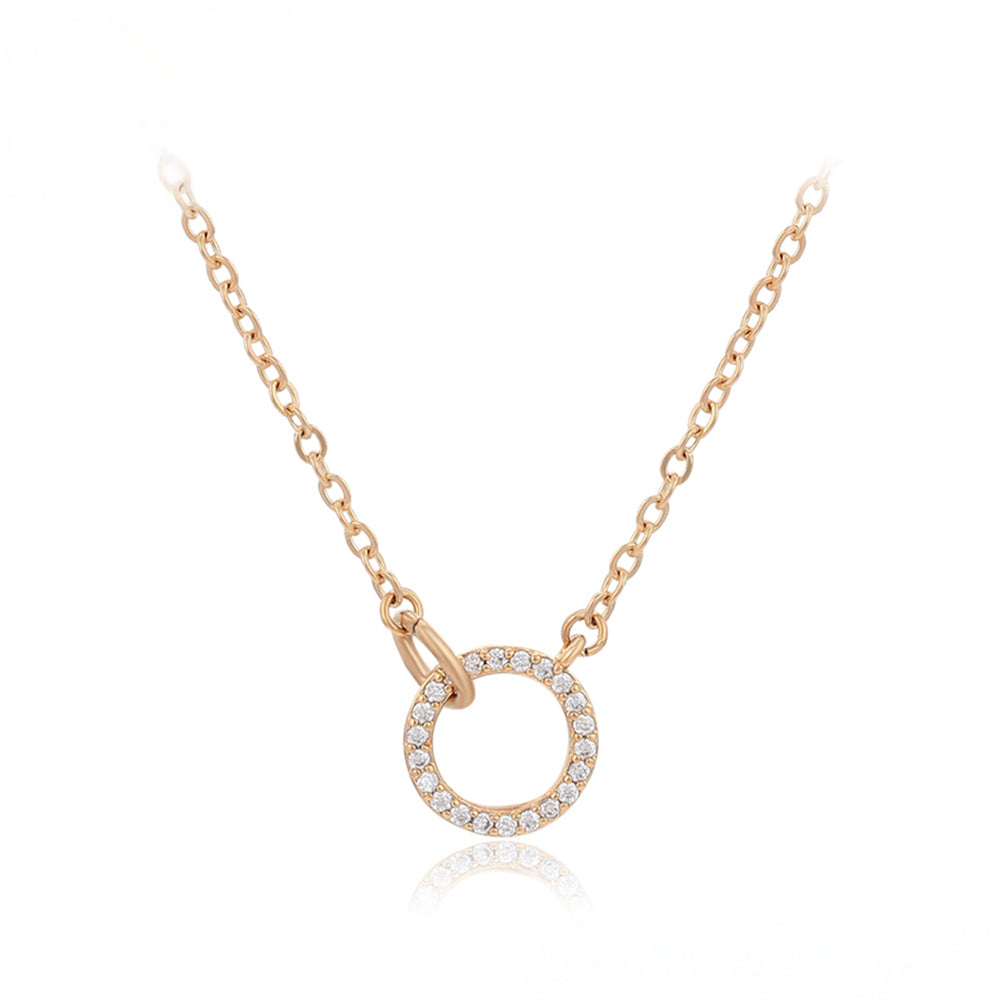 Colier din Aliaj Placat cu Aur cu Cristal Alb Emporia®