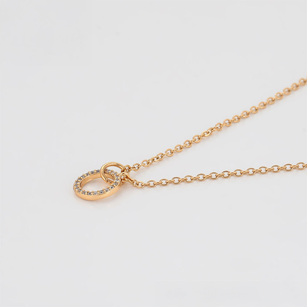 Colier din Aliaj Placat cu Aur cu Cristal Alb Emporia® 4 