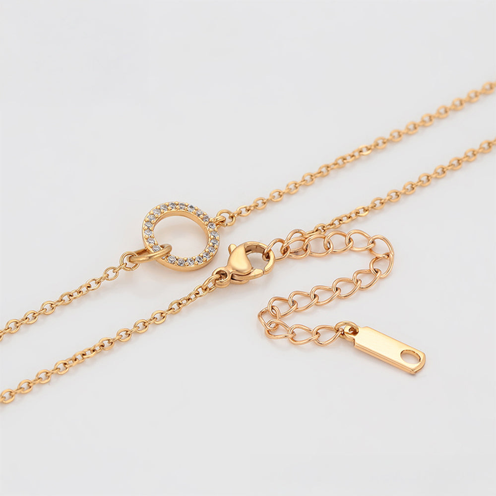 Colier din Aliaj Placat cu Aur cu Cristal Alb Emporia® 5 