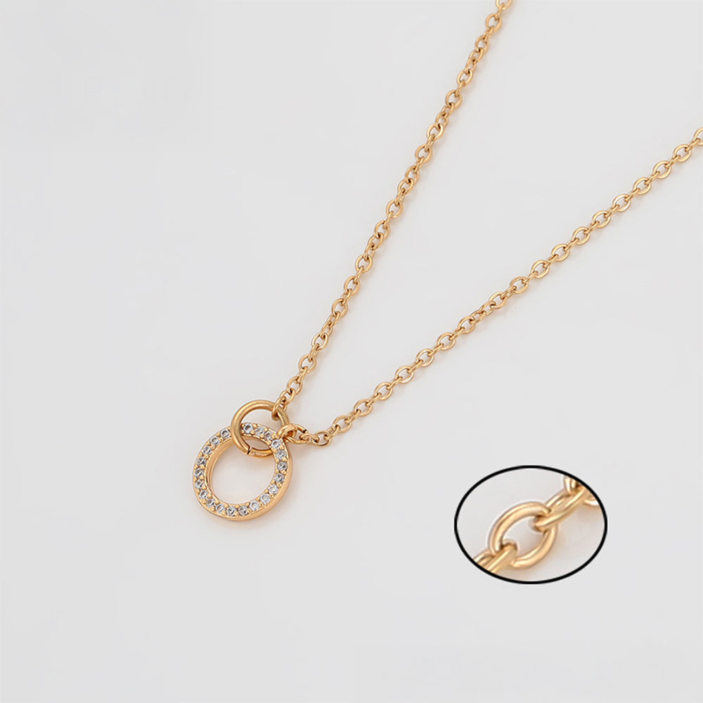 Colier din Aliaj Placat cu Aur cu Cristal Alb Emporia® 6 