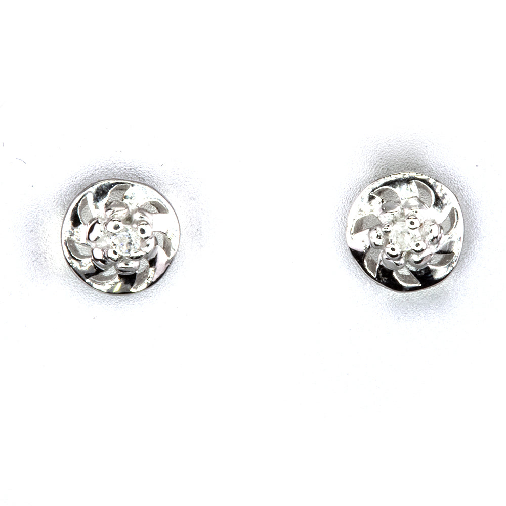 Cercei din Argint 925 ( 0.68 grame ) cu Diamant 0.01 Carate 3 