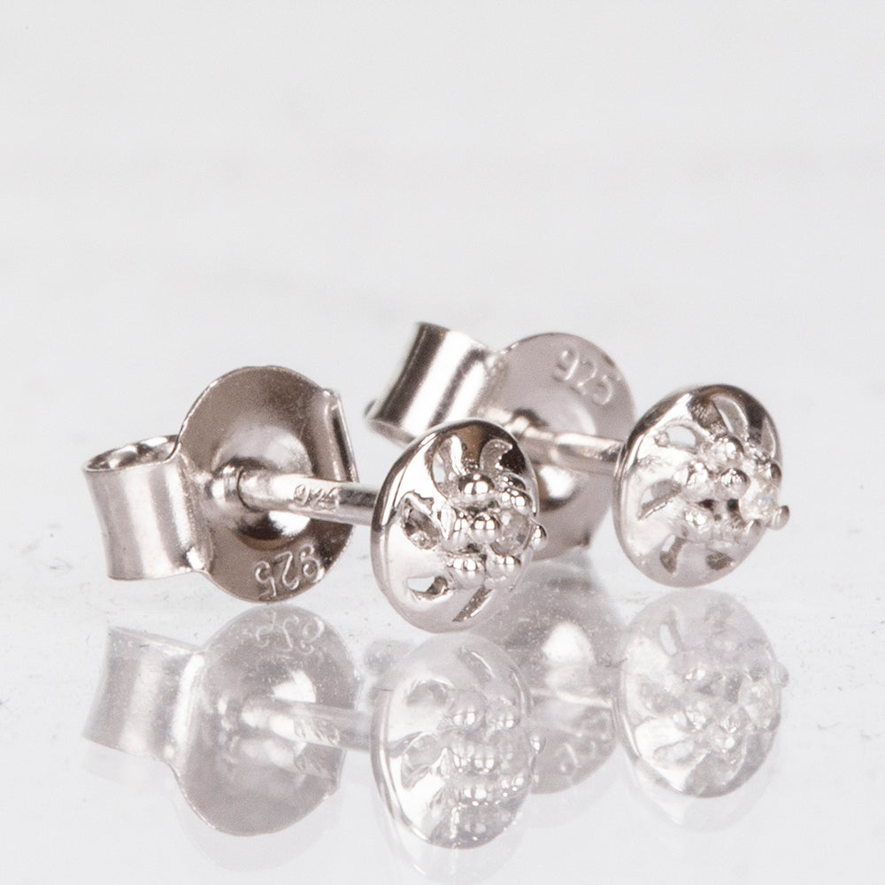 Cercei din Argint 925 ( 0.68 grame ) cu Diamant 0.01 Carate 5 