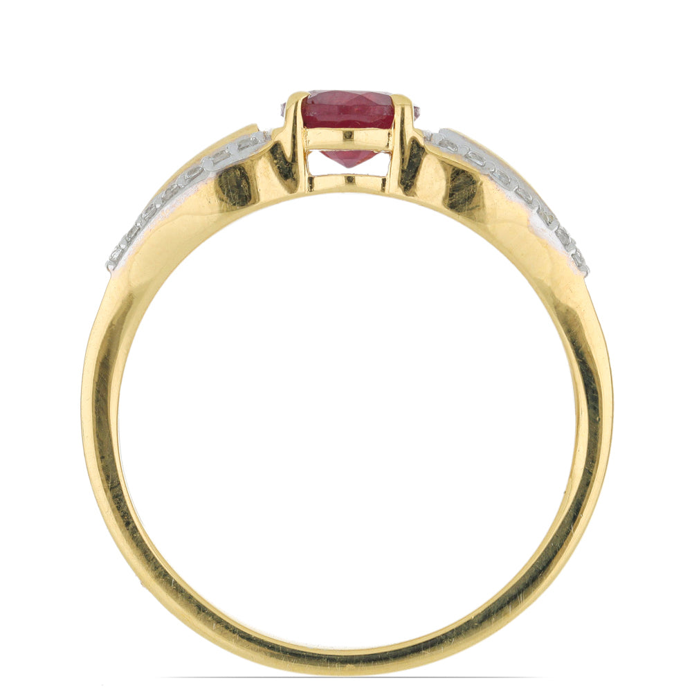 Inel din Argint 925 Placat cu Aur ( 2.91 grame ) cu Rubin Malagasy și Topaz Alb 1.29 Carate 3 