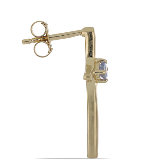 Cercei din Argint 925 Placat cu Aur ( 2.53 grame ) cu Tanzanit 0.23 Carate