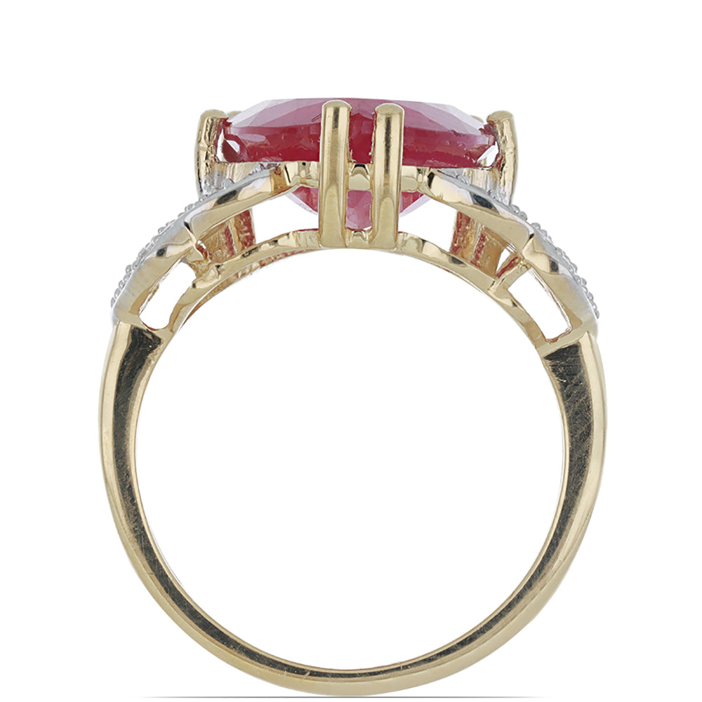 Inel din Argint 925 Placat cu Aur ( 3.09 grame ) cu Rubin Malagasy și Topaz Alb 7.01 Carate 4 