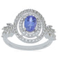 Inel din Argint 925 ( 3.38 grame ) cu Tanzanit și Topaz Alb 1.47 Carate