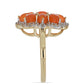Inel din Argint 925 Placat cu Aur ( 4.05 grame ) cu Opal Etiopian Lega Dembi Portocaliu și Topaz Alb 2.02 Carate