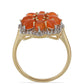 Inel din Argint 925 Placat cu Aur ( 4.05 grame ) cu Opal Etiopian Lega Dembi Portocaliu și Topaz Alb 2.02 Carate