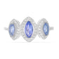Inel din Argint 925 ( 3.03 grame ) cu Tanzanit și Topaz Alb 1.49 Carate