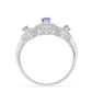 Inel din Argint 925 ( 3.03 grame ) cu Tanzanit și Topaz Alb 1.49 Carate