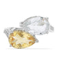 Inel din Argint 925 ( 3.3 grame ) cu Citrin Ural și Topaz Alb 6.81 Carate