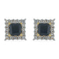 Cercei din Argint 925 Placat cu Aur ( 2.52 grame ) cu Onix Negru Suwar și Topaz Alb 2.37 Carate