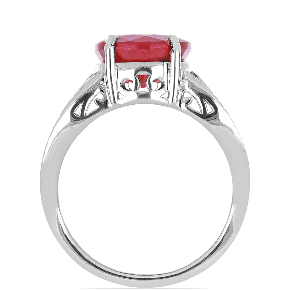 Inel din Argint 925 ( 4.16 grame ) cu Rubin Malagasy 5.13 Carate