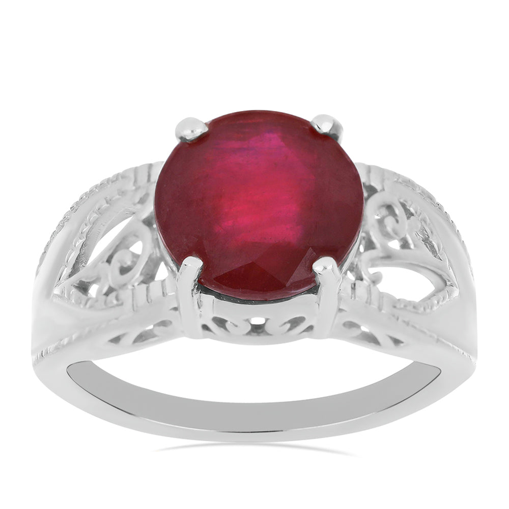 Inel din Argint 925 ( 4.16 grame ) cu Rubin Malagasy 5.13 Carate