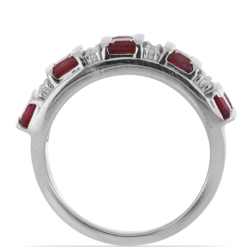 Inel din Argint 925 ( 4.4 grame ) cu Rubin Malagasy și Topaz Alb 2.54 Carate