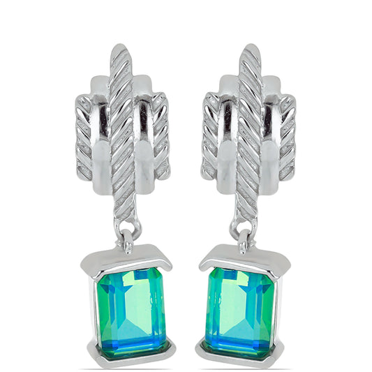 Cercei din Argint 925 ( 5.17 grame ) cu Cuarț Păun 3.83 Carate