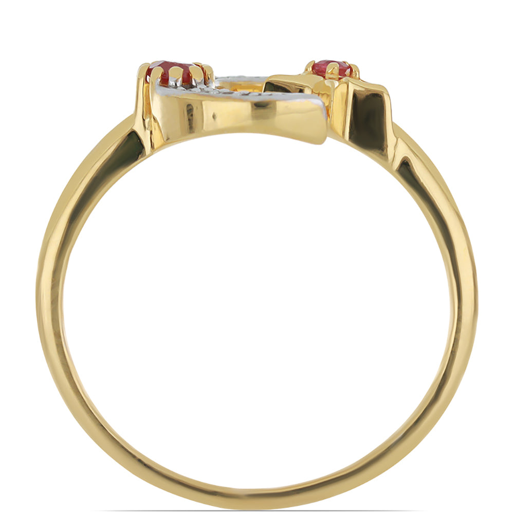 Inel din Argint 925 Placat cu Aur ( 2.63 grame ) cu Rubin Malagasy și Topaz Alb 0.26 Carate