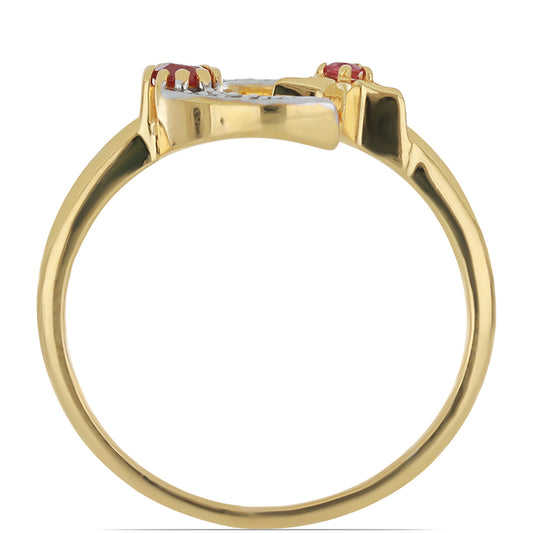 Inel din Argint 925 Placat cu Aur ( 2.63 grame ) cu Rubin Malagasy și Topaz Alb 0.26 Carate