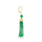 Cercei din Argint 925 Placat cu Aur ( 5.38 grame ) cu Agat Verde 17.88 Carate