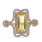 Inel din Argint 925 Placat cu Aur ( 5.33 grame ) cu Citrin Ural și Topaz Alb 4.44 Carate