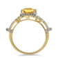 Inel din Argint 925 Placat cu Aur ( 5.33 grame ) cu Citrin Ural și Topaz Alb 4.44 Carate