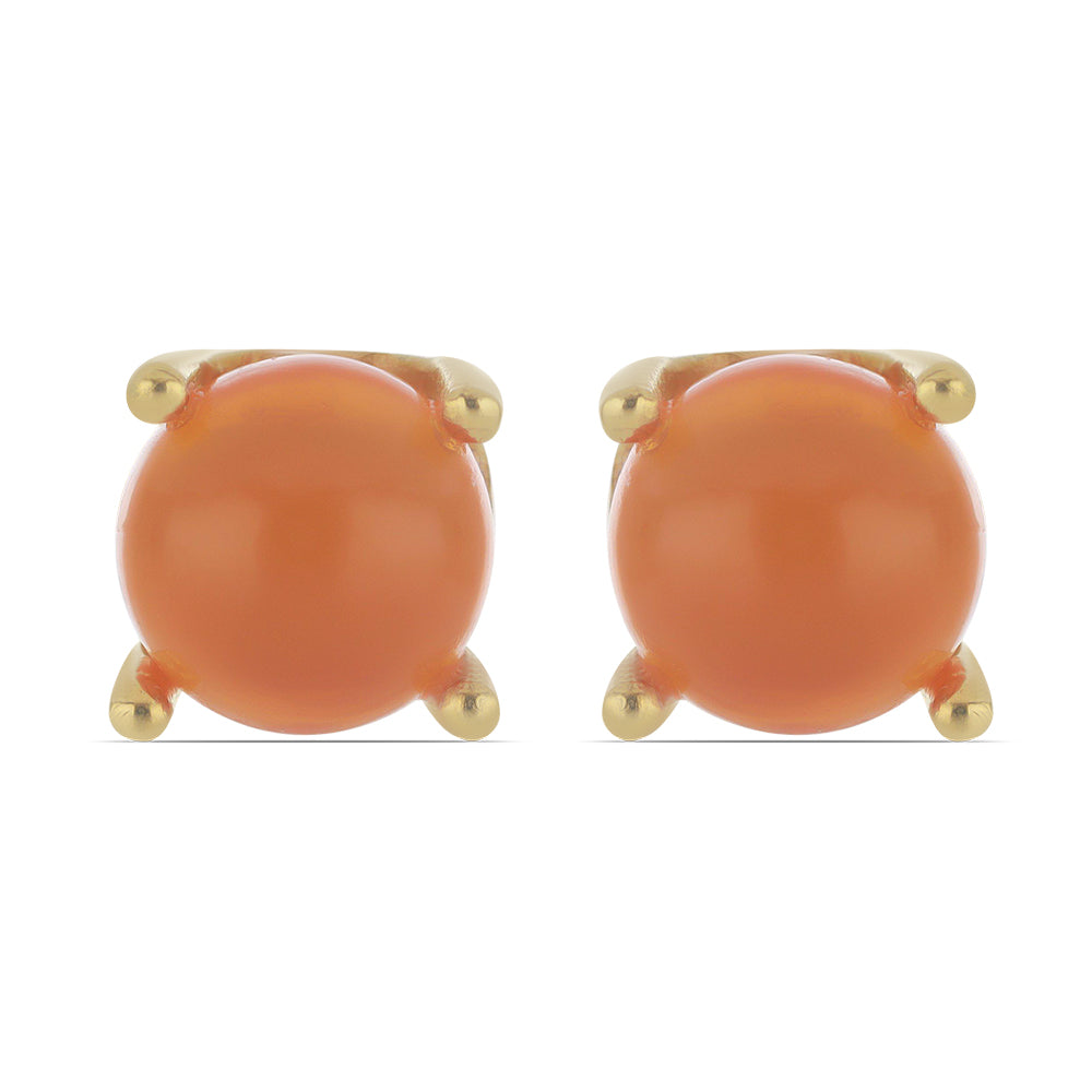 Cercei din Argint 925 Placat cu Aur ( 1.41 grame ) cu Opal Etiopian Lega Dembi Portocaliu 1.03 Carate 1 