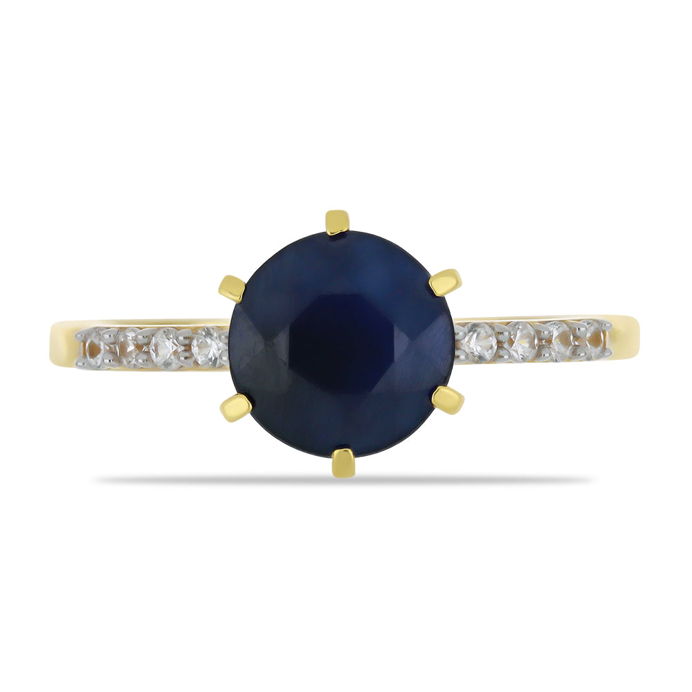 Inel din Aur de 9K ( 1.49 grame ) cu Safir Thailandez și Zircon Alb Natural 2.27 Carate 1 