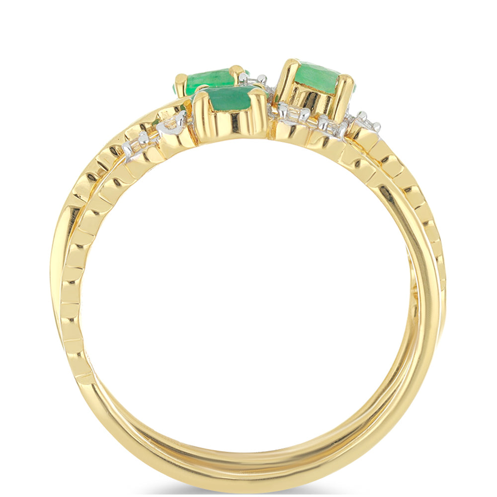 Set din Argint 925 Placat cu Aur ( 4.09 grame ) cu Smarald Brazilian și Topaz Alb 0.58 Carate 2 