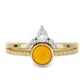 Inel din Argint 925 Placat cu Aur ( 2.67 grame ) cu Carneol Tagebau și Topaz Alb 0.69 Carate