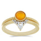 Inel din Argint 925 Placat cu Aur ( 2.67 grame ) cu Carneol Tagebau și Topaz Alb 0.69 Carate