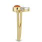 Inel din Argint 925 Placat cu Aur ( 2.67 grame ) cu Carneol Tagebau și Topaz Alb 0.69 Carate