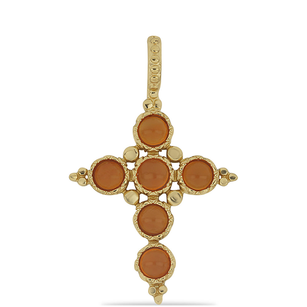 Pandantiv din Argint 925 Placat cu Aur ( 2.41 grame ) cu Carneol Tagebau 1.8 Carate 1 