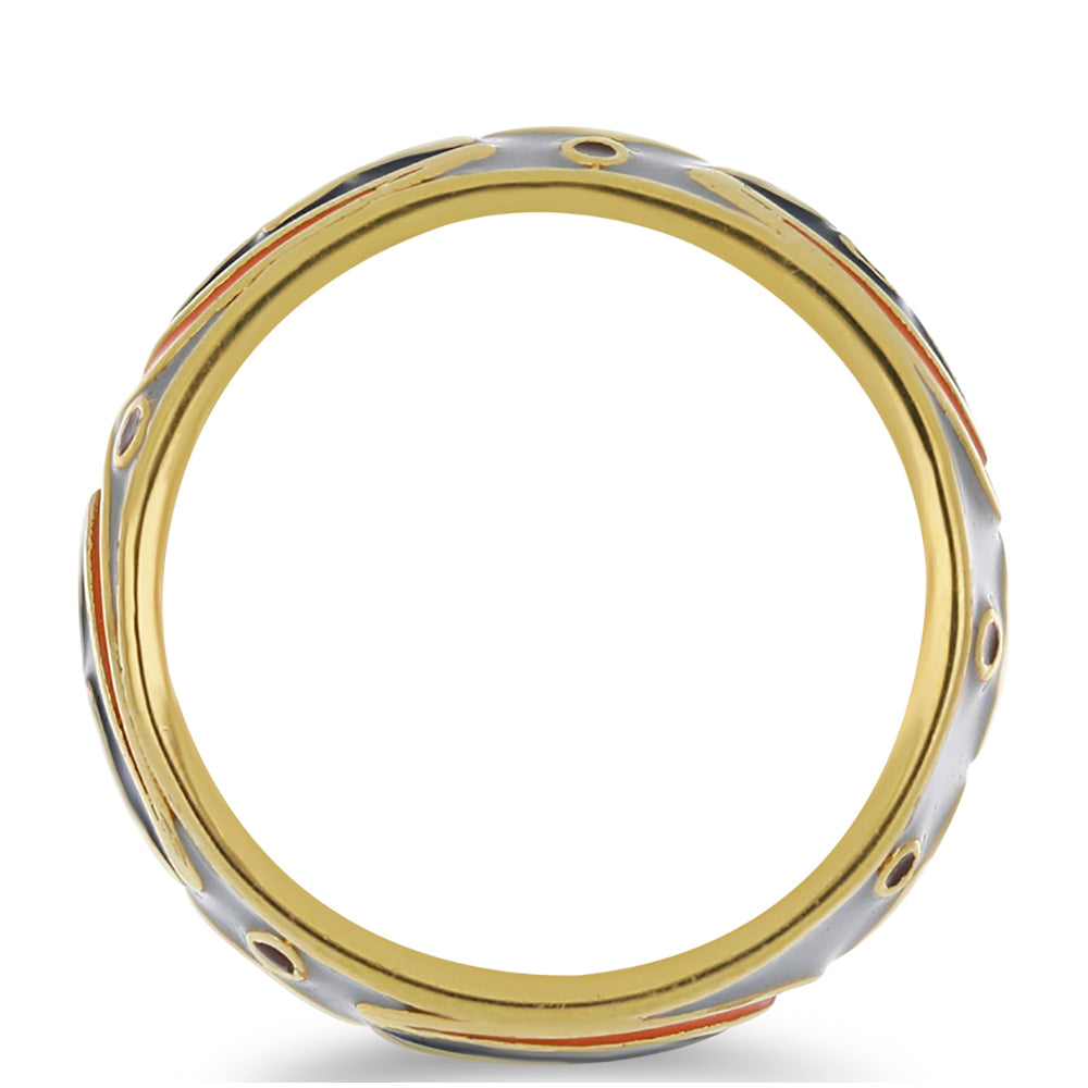 Inel din Argint 925 Placat cu Aur ( 5.21 grame ) cu Email