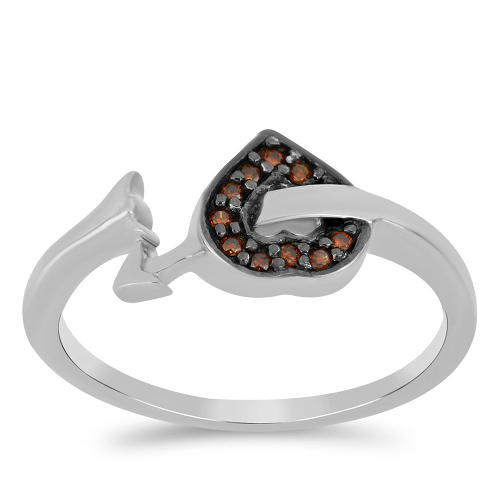 Inel din Argint 925 ( 2.09 grame ) cu Diamant Roșu 0.07 Carate 3 