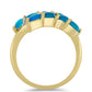Inel din Argint 925 Placat cu Aur ( 3.65 grame ) cu Opal Albastru Etiopian Paraiba și Topaz Alb 1.33 Carate