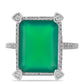 Inel din Argint 925 ( 5.23 grame ) cu Agat Verde și Topaz Alb 9.85 Carate