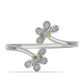 Inel din Argint 925 ( 2.31 grame ) cu Diamant Galben și Diamant Alb 0.05 Carate