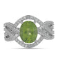 Inel din Argint 925 ( 5.29 grame ) cu Peridot Changbai și Topaz Alb 3.62 Carate