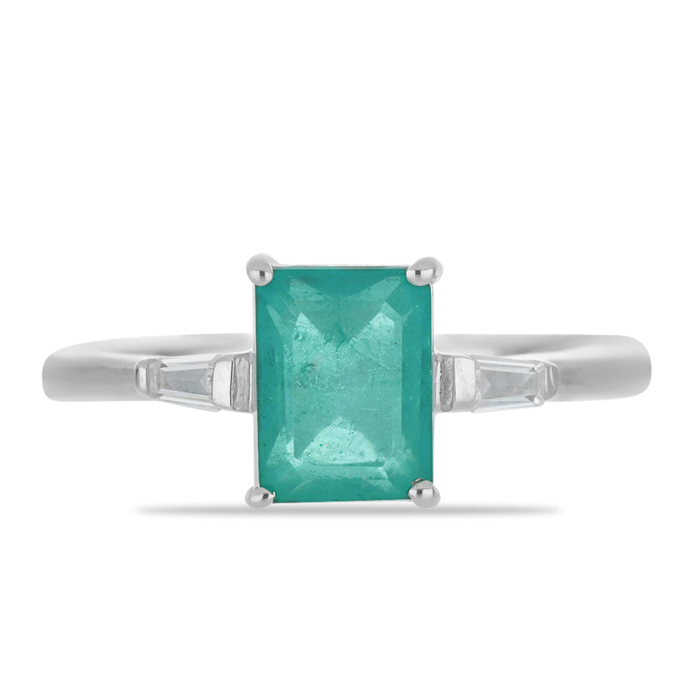 Inel din Argint 925 ( 2.34 grame ) cu Cuarț Paraiba și Zircon Alb 1.94 Carate