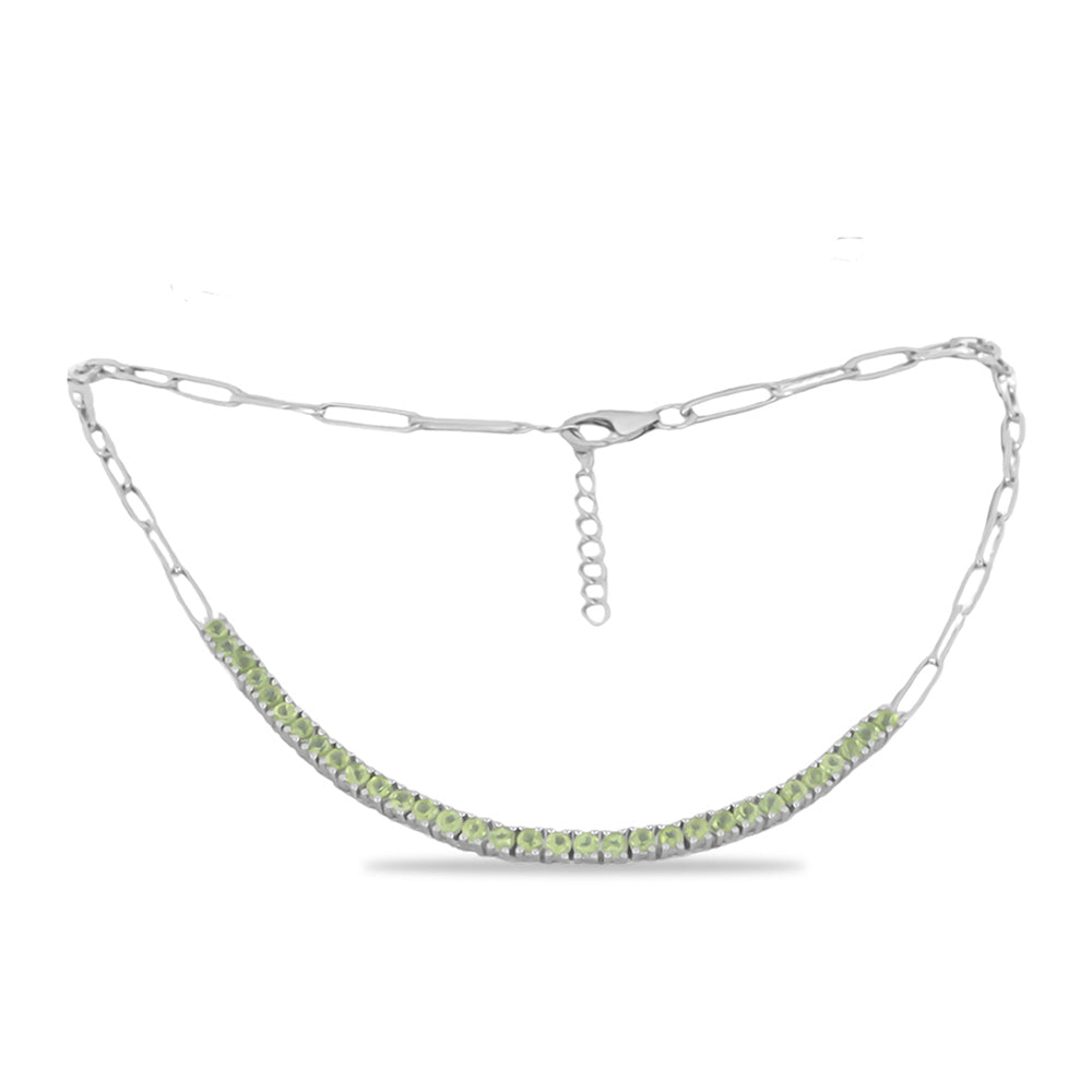 Colier din Argint 925 ( 12.47 grame ) cu Peridot Changbai 4.39 Carate