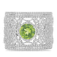 Inel din Argint 925 ( 7.74 grame ) cu Peridot Changbai și Topaz Alb 2.02 Carate