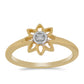 Inel din Argint 925 Placat cu Aur ( 1.9 grame ) cu Diamant Alb 0.01 Carate