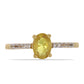 Inel din Argint 925 Placat cu Aur ( 1.66 grame ) cu Safir Rosebery Galben și Topaz Alb 1.19 Carate