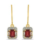 Cercei din Argint 925 Placat cu Aur ( 2.74 grame ) cu Rubin Malagasy și Zircon Alb 2.42 Carate