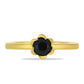 Inel din Argint 925 Placat cu Aur ( 2.2 grame ) cu Spinel Negru 0.66 Carate