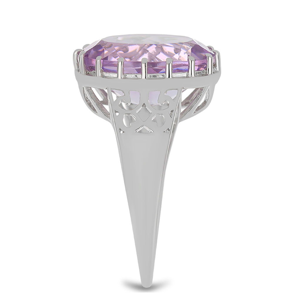Inel din Argint 925 ( 3.94 grame ) cu Ametist Rose de France 8.69 Carate 4 