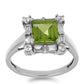 Inel din Argint 925 ( 2.78 grame ) cu Peridot Changbai și Topaz Alb 2.62 Carate