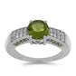 Inel din Argint 925 ( 4.95 grame ) cu Peridot Changbai și Topaz Alb 2.65 Carate