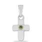 Cruce Pandantiv din Argint 925 ( 0.6 grame ) cu Peridot Changbai 0.04 Carate