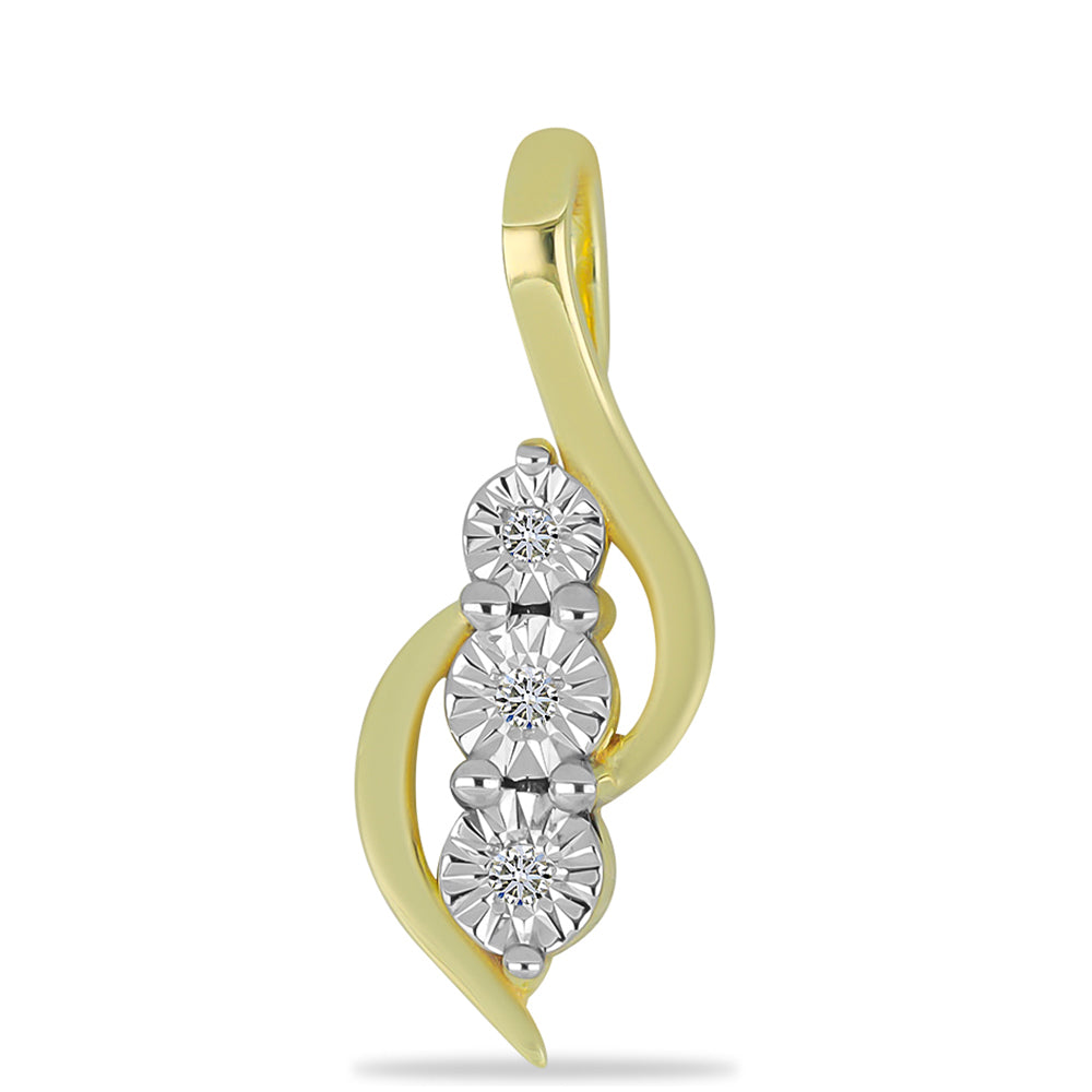 Pandantiv din Argint 925 Placat cu Aur ( 0.96 grame ) cu Diamant Alb 0.02 Carate